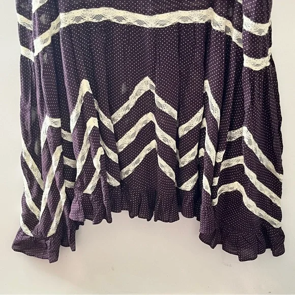 Woman’s Free People Purple Asymmetrical Ruffled Mini Dress - Picture 8 of 9